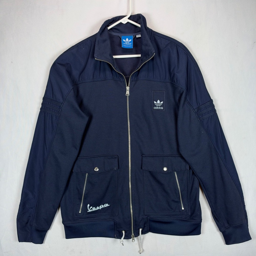 Adidas Originals x Vespa Track Jacket Men XL Dark Navy Blue Full Zip Moto V32983